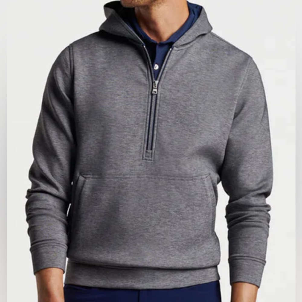 Peter Millar Iron Gray Winsome Half-Zip Hoodie MS24XZ16 Golf Pullover - Picture 2 of 6
